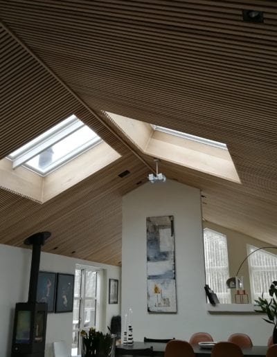 Akustik listeloft 26x26 Eg klar olie Dane-Wood lyddæmpende