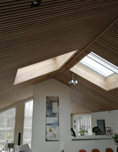 Akustik listeloft 26x26 Eg klar olie Dane-Wood lyddæmpende