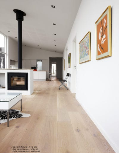 Egeplanker Natura med hvid olie. Dane-Wood